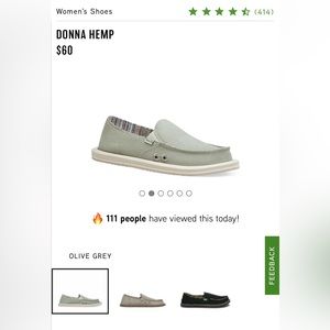 Sanuk - Donna hemp - women’s size 8 - olive grey - used but great condition